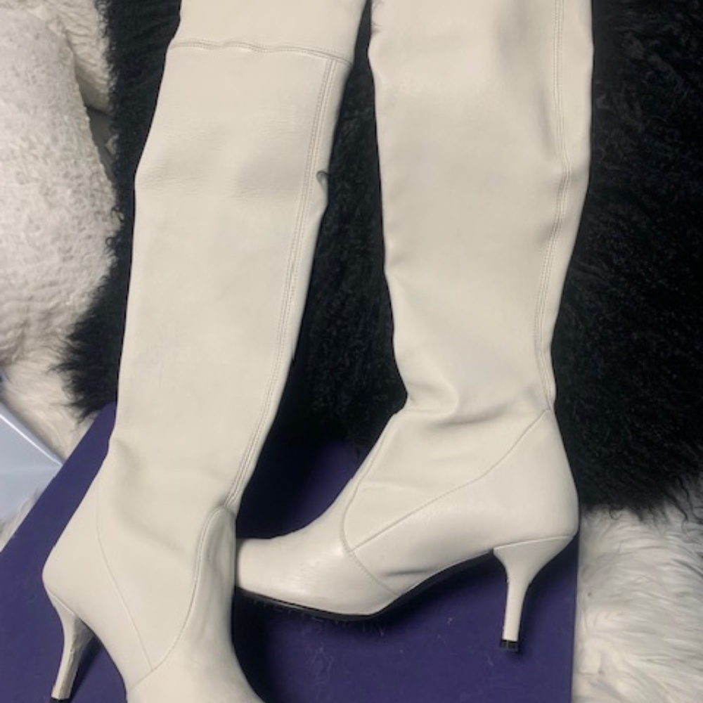 Stuart Weitzman White Over the Knee Boots